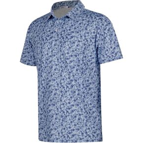 BOJIN Men' s Golf Polo Short Sleeve Hawaiian Tropical Casual Print Collared Moisture Wicking Dry Fit Shirts in Kuwait