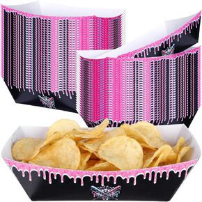 100 حزمة 2lb البيسبول بالتنقيط الآيس كريم الطرف لوازم الآيس كريم ورقة صواني الطعام دونات المتاح قوارب الطعام ناتشو للبيسبول زينة عيد ميلاد لهوت دوج ساندويتش تاكو وجبة خفيفة (أسود) in Kuwait