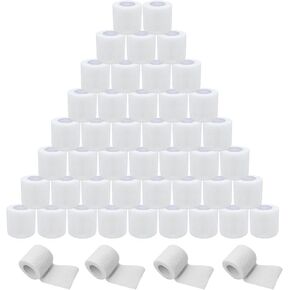 48 Pack 2" x 5 Yards Self Adhesive Bandage Wrap, Elastic Breathable Cohesive Bandage Wrap Athletic Stretch Tape for Wrist Ankle Sports (Black) in Kuwait