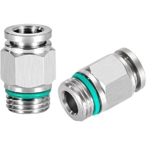 PC-G موصل سريع هوائي مستقيم 304 من الفولاذ المقاوم للصدأ G1/8 1/4 3/8 1/2 موصل خرطوم الخيط الخارجي 4 6 8 10 مم (PC8-G02) in Kuwait