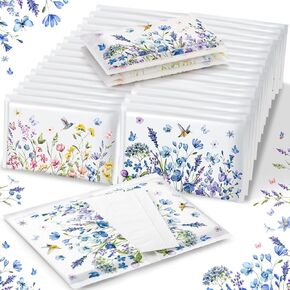 NatNarr 100 Pack Pocket Tissues, Slim Pack Facial 3 Ply Wallet Size Pocket Tissues Soft Portable Tissue for Wedding Holiday Party Supplies (4 Styles) in Kuwait