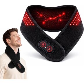 Cordless Heated Neck Massager Wrap with Vibration Massage & Red Light, ，Portable Neck Heat & Vibration Scarf with 3 Heat & 3 Vibration Levels, Soft Wearable Neck Pad for Neck, Back, Arms & Legs in Saudi Arabia