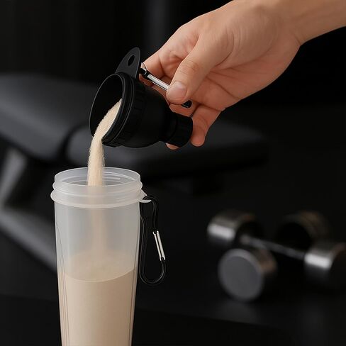 2 Pack Protein Powder Funnel - Protein Powder Travel Container(Black) Protein Powder Container to Go for Workouts, Fitness and Traveling(50ml) in Saudi Arabia