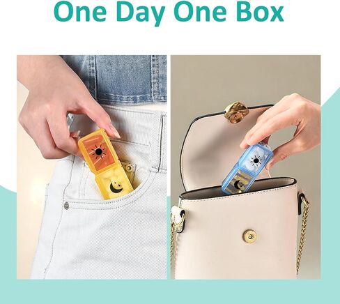 منظم حبوب الدواء الشهري من فوليكون مرتين في اليوم، صندوق حبوب الدواء 30 يومًا صباحًا ومساءً مع 32 علبة كبيرة قابلة للإزالة، تخزين الأدوية والفيتامينات للسفر والمنزل (قوس قزح أبيض) in Kuwait