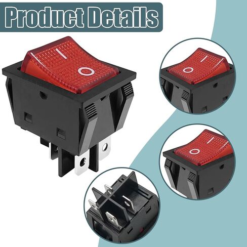 KCD4 مفتاح الروك 4 دبوس 2 موضع تشغيل/إيقاف 30 أمبير 250 فولت، مفتاح تبديل القارب DPST مع آلة اللحام المناسبة، صانع الفشار، مكنسة كهربائية، جهاز المشي، موزع المياه، آلة التدليك، منفاخ الهواء، إلخ. in Kuwait