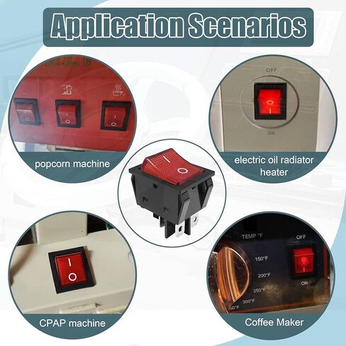 KCD4 مفتاح الروك 4 دبوس 2 موضع تشغيل/إيقاف 30 أمبير 250 فولت، مفتاح تبديل القارب DPST مع آلة اللحام المناسبة، صانع الفشار، مكنسة كهربائية، جهاز المشي، موزع المياه، آلة التدليك، منفاخ الهواء، إلخ. in Kuwait