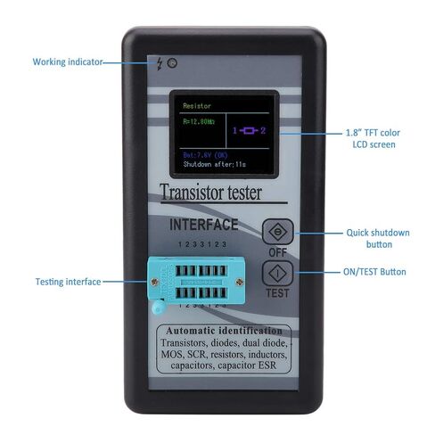 جهاز اختبار الترانزستور، جهاز اختبار الترانزستور الرقمي بشاشة LCD متعددة الوظائف M328 0.5Ω - 50MΩ يستخدم لاختبار الصمامات الثلاثية والترانزستورات ذات التأثير الميداني (FET) والصمامات الثنائية والمقاومات in Saudi Arabia