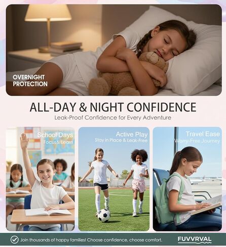 Washable Incontinence Underwear for Girls,Leakproof Training Pants for big Kids, Bedwetting Nighttime Underwear in Saudi Arabia