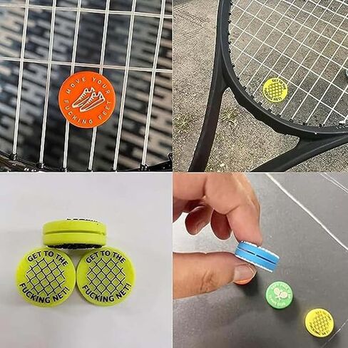 4 Pcs Colorful Spicy/Aggressive Reminder to Keep You On Your Tennis Game, Tennis Vibration Dampener, Tennis Racket Dampener, The Best Tennis Gift for Every Player and Team Tennis Vibration Dampeners in Kuwait