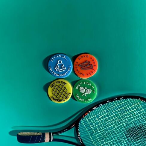 4 Pcs Colorful Spicy/Aggressive Reminder to Keep You On Your Tennis Game, Tennis Vibration Dampener, Tennis Racket Dampener, The Best Tennis Gift for Every Player and Team Tennis Vibration Dampeners in Kuwait