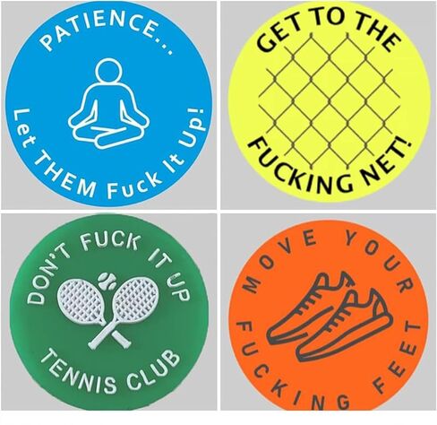 4 Pcs Colorful Spicy/Aggressive Reminder to Keep You On Your Tennis Game, Tennis Vibration Dampener, Tennis Racket Dampener, The Best Tennis Gift for Every Player and Team Tennis Vibration Dampeners in Kuwait