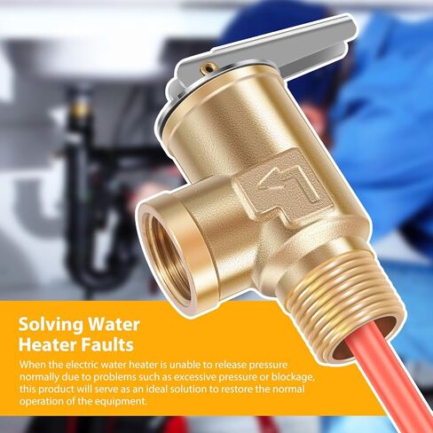 1/2 "NPT RV 0.7MPa صمام تخفيف درجة الحرارة والضغط، صمام أمان نحاسي سميك، صمام تخفيف درجة الحرارة والضغط لسخان المياه RV لخزانات سخان المياه الساخنة (DN15-1pc) in Kuwait