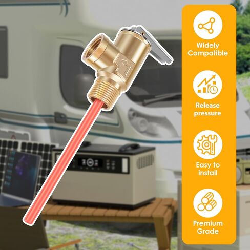 1/2 "NPT RV 0.7MPa صمام تخفيف درجة الحرارة والضغط، صمام أمان نحاسي سميك، صمام تخفيف درجة الحرارة والضغط لسخان المياه RV لخزانات سخان المياه الساخنة (DN15-1pc) in Kuwait