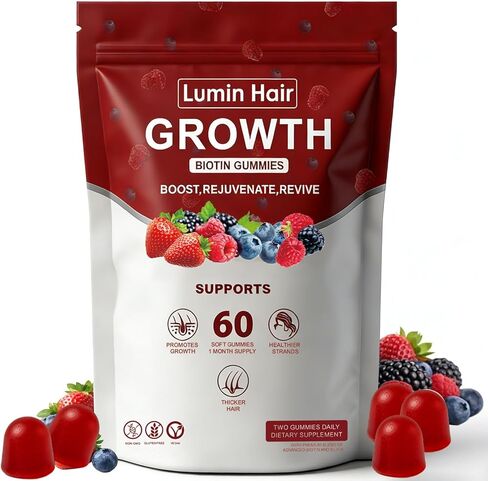 Growth Gummies for Black Women, 60 Vegan Gummies, Daily Hair Nourishment with Biotin, Collagen & Botanical Extracts, Supports Healthy Hair Growth & Strength in Saudi Arabia