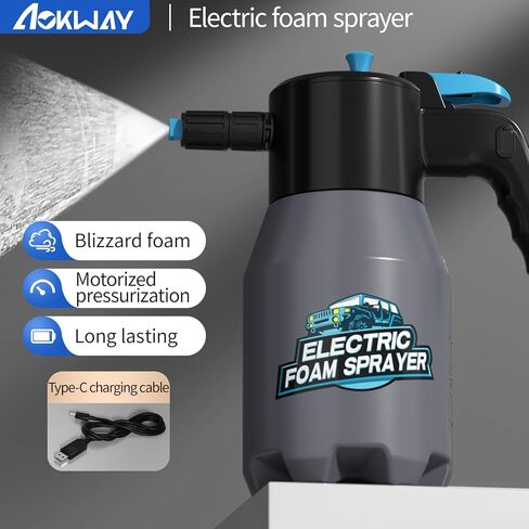 Aokway Cordless Electric Foam Prayer Wash Kit - مدفع رغوة محمولة للتفاصيل لتنظيف السيارات ، مكبرات الرغوة الثلجية ، إكسسوارات السيارات للرجال in Kuwait