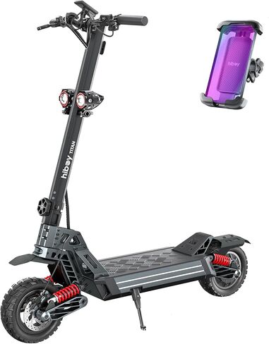 Hiboy Titan Series Electric Scooter, Up to 46–80 Miles Range, 1200W–2400W Motor, 25–31 MPH, 10" All-Terrain Tires, Dual Suspension, Electric Scooter for Adults with Phone Holder in Kuwait