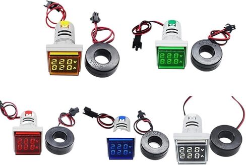 1 قطعة مربع LED الرقمية الفولتميتر مقياس التيار الكهربائي التيار المتناوب 50-500 فولت 0-220 فولت الجهد الحالي متر الفولتميتر فولت أمبير تستر الكاشف (الأخضر) in Saudi Arabia