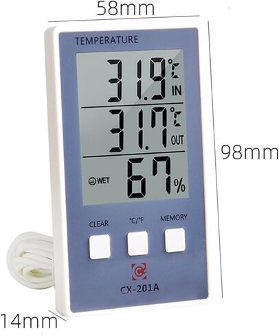 Digital Thermometer Hygrometer Indoor Outdoor Temperature Humidity Meter LCD Display Sensor Probe in Saudi Arabia