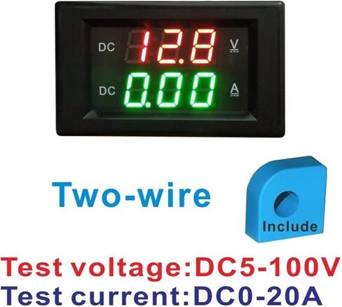 DC Voltmeter Ammeter DC 5-100V DC 0-20A DC LED Digital Voltage Current Dual Meter Volt Amp Meter Voltage Tester Sensor in Saudi Arabia
