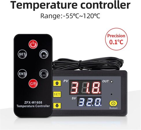 Digital Remote Control Temperature Controller DC12V Thermostat Regulator NTC Sensor for Refrigerator Indoor Freezer ZFX-W1608 in Saudi Arabia