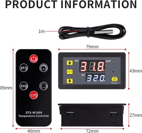 Digital Remote Control Temperature Controller DC12V Thermostat Regulator NTC Sensor for Refrigerator Indoor Freezer ZFX-W1608 in Saudi Arabia