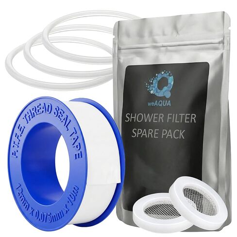 مجموعة قطع غيار فلتر الدش من weAQUA، شريط تفلون، حلقة دائرية وحشية من السيليكون، ملحقات سباكة مانعة للتسرب لفلتر الدش ورأس الدش in Kuwait