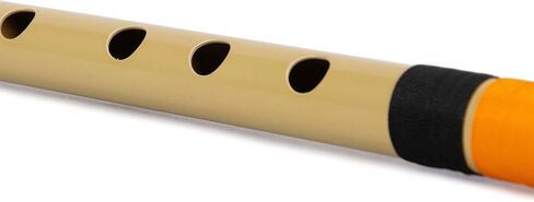 راضي المزامير | D الطبيعية اليد اليمنى الوسطى بانسوري | أسود وبرتقالي | تم ضبطه باستخدام Tanpura A=440 هرتز | الناي PVC + دروس الناي الهندية والإنجليزية in Kuwait