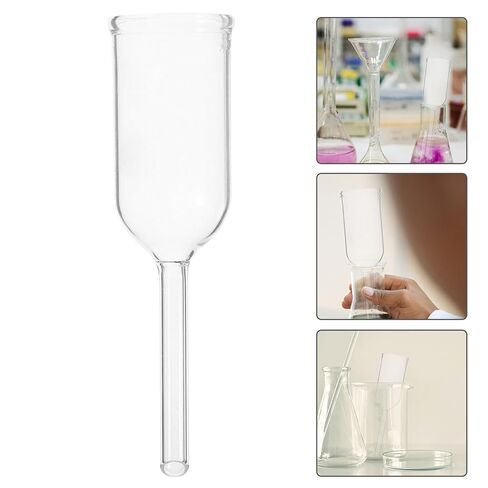 قمع ترشيح زجاجي للمختبر 32 مم قاع مستدير بطول 120 مم قمع علمي البورسليكات للاستخدام في المختبر ومهام الترشيح in Kuwait