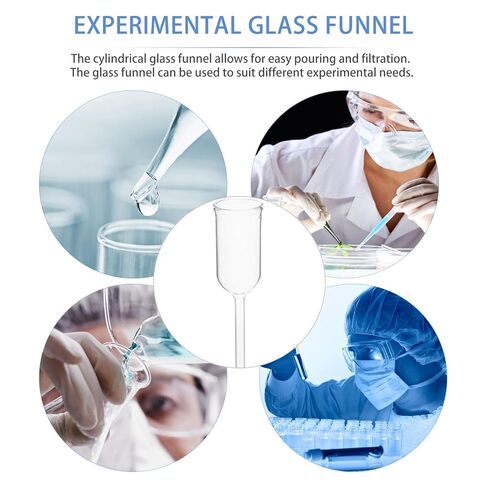 قمع ترشيح زجاجي للمختبر 32 مم قاع مستدير بطول 120 مم قمع علمي البورسليكات للاستخدام في المختبر ومهام الترشيح in Kuwait