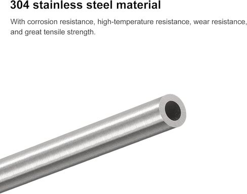 304 Stainless Steel Capillary Tube, OD 7mm x 1.5mm Wall Thick 250mm Length Metal Tubing for Industry Machinery, 2Pcs in Saudi Arabia