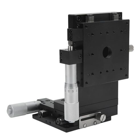 Manual Linear Stage Precision Durable XZ Axis Sliding Table for Optical Alignment Laboratory Testing Black Anodized Aluminum Alloy 80x80mm 59N Load in Kuwait