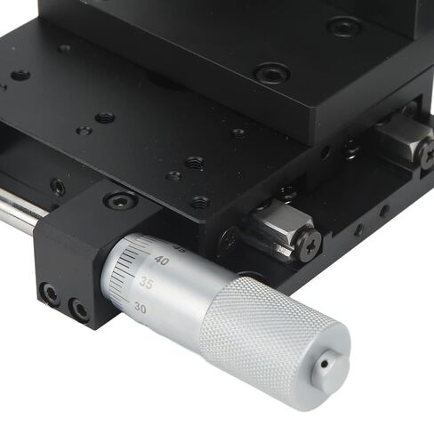 Manual Linear Stage Precision Durable XZ Axis Sliding Table for Optical Alignment Laboratory Testing Black Anodized Aluminum Alloy 80x80mm 59N Load in Kuwait