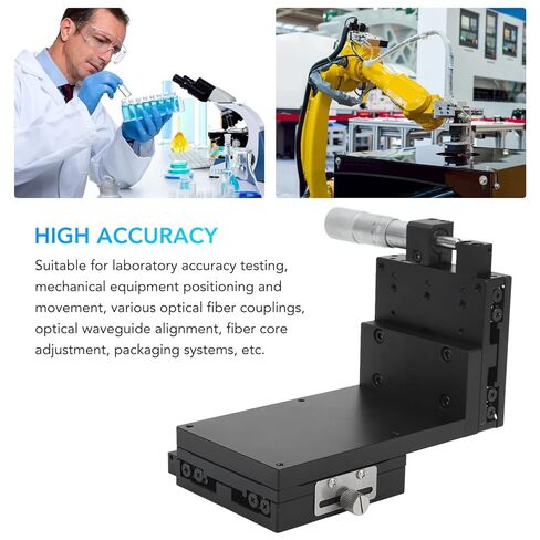 Manual Linear Stage Precision Durable XZ Axis Sliding Table for Optical Alignment Laboratory Testing Black Anodized Aluminum Alloy 80x80mm 59N Load in Kuwait