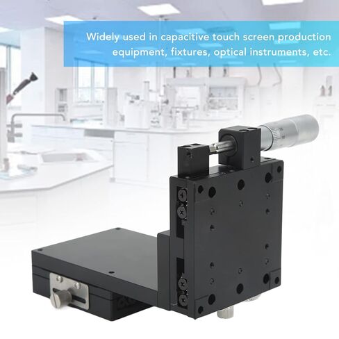Manual Linear Stage Precision Durable XZ Axis Sliding Table for Optical Alignment Laboratory Testing Black Anodized Aluminum Alloy 80x80mm 59N Load in Kuwait