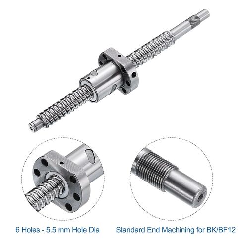 uxcell BallScrew SFU1605 (Dia 16mm, Lead 5mm, Length 220mm) with Ball Screw Nut Anti Backlash Ball Screw Kit Standard End Machining for BK/BF12 CNC Machine Parts in Saudi Arabia