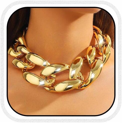 CLOACE Chunky Choker Necklace Gold Cuban Link Necklaces Chain Fashion Jewelry for Women in Saudi Arabia