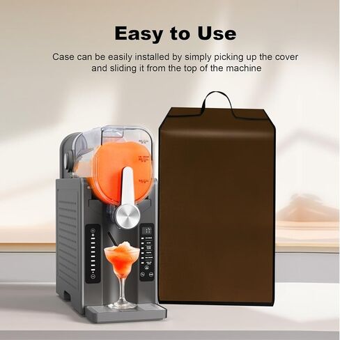 Dust Cover for Iceman by Chefman Slush-Ease 68oz Slushie Machine,Heavy Protective Frozen Drink Maker Cover Case for SLUSHi Slushy Machine for Home,Dustproof Nylon Lid (Brown) in Saudi Arabia