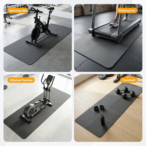 سجادة وسادة المشي للسجاد مقاس 73 بوصة × 24 بوصة، وسادة مشي قابلة للطي، واقي للأرضية، مانعة للانزلاق، ممتصة للصدمات، حصائر معدات التمرين للأرضيات الصلبة/الدراجة الدوارة/الآلة البيضاوية in Kuwait