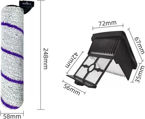 ملحقات المكنسة الكهربائية، فرشاة دوارة، أجزاء بديلة مستهلكة لفلتر HEPA متوافقة مع Narwal S20 Pro in Kuwait