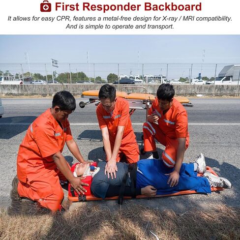 Emergency Water Stretcher for Patient Transfer - Spine Board with 3 Seat Belts - Lifesaving Floatable Rescue Board for Water Parks and First Responders, Red in Saudi Arabia
