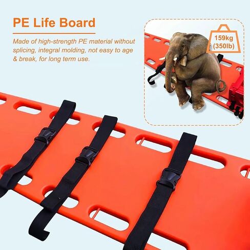 72" Aquatic Spine Board - Water Rescue Stretcher for Emergency Life Saving, Floating Spine Board for Efficient Water Rescue Operations., Red in Saudi Arabia