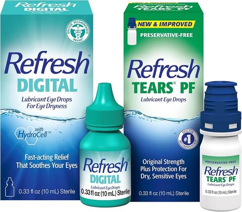 Refresh Digital PF Lubricant Eye Drops, Preservative-Free, 0.01 Fl Oz Single-Use Containers, 30 Count (Pack of 1) in Saudi Arabia