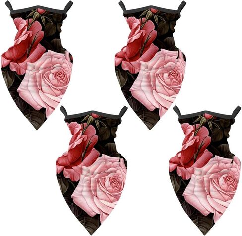 4 Pack Rose Fishing Neck Gaiter - UV Face Mask Sun Protection for Men & Women in Saudi Arabia