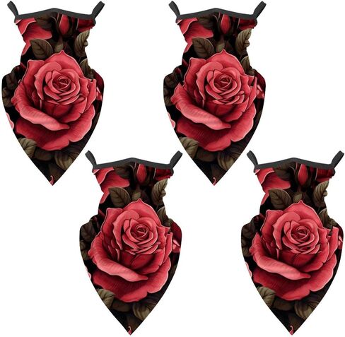 4 Pack Rose Fishing Neck Gaiter - UV Face Mask Sun Protection for Men & Women in Kuwait