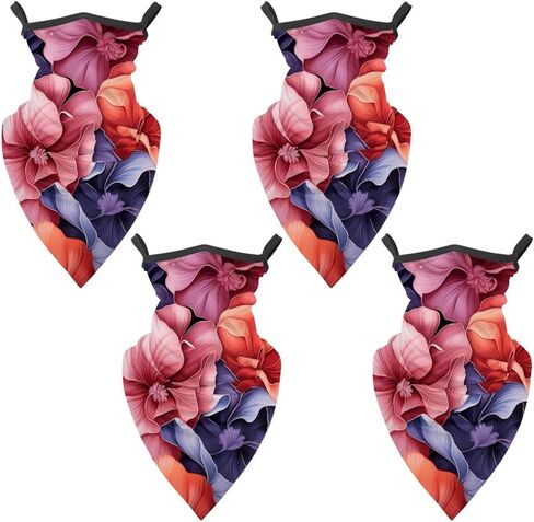 4 Pack Rose Fishing Neck Gaiter - UV Face Mask Sun Protection for Men & Women in Saudi Arabia