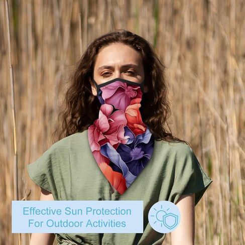 4 Pack Rose Fishing Neck Gaiter - UV Face Mask Sun Protection for Men & Women in Saudi Arabia