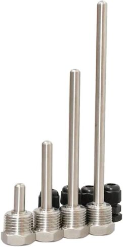4 Pack Thermowell G 1/2 Thread, Stainless Steel Sleeve Pocket For Temperature Sensor, Max Pressure PN40, Sizes 30mm To 300mm(8x300mm) in Saudi Arabia