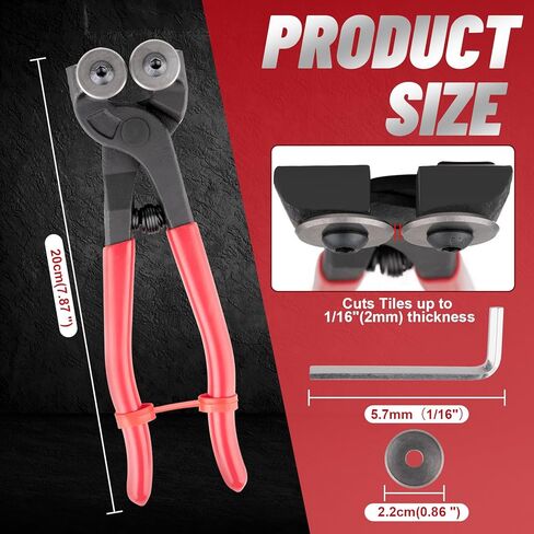 كماشة بلاط زجاجي مقاس 7 بوصات، قصافة فسيفساء زجاجية بعجلات شديدة التحمل، كماشة زجاجية بمقبض مطاطي ناعم للزجاج الملون، وأدوات فسيفساء بلاط السيراميك مع شفرتين بديلتين، ومفتاح ألين in Kuwait