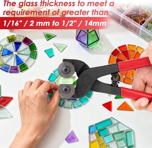 كماشة بلاط زجاجي مقاس 7 بوصات، قصافة فسيفساء زجاجية بعجلات شديدة التحمل، كماشة زجاجية بمقبض مطاطي ناعم للزجاج الملون، وأدوات فسيفساء بلاط السيراميك مع شفرتين بديلتين، ومفتاح ألين in Kuwait