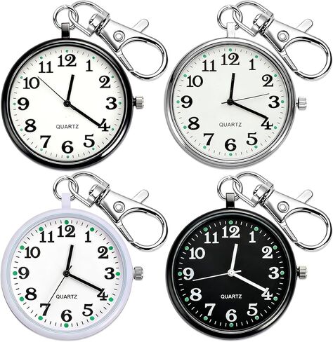 Quartz Pocket Watch, Portable Clip on Watch with Keychain Outdoor for Men and Women in Saudi Arabia